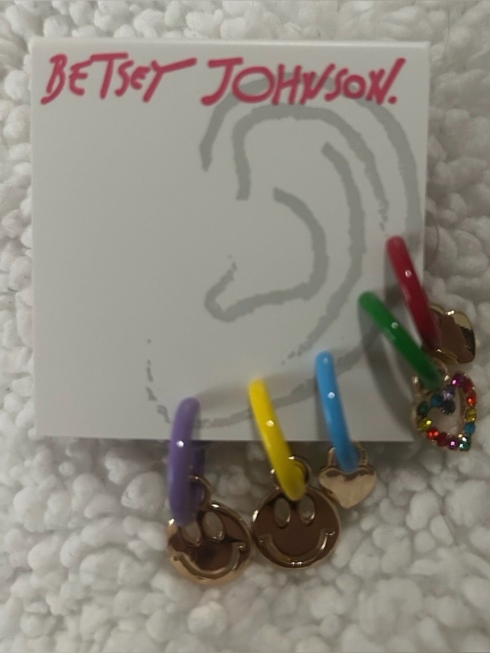 Brand New Betsey Johnson Huggie Earrings